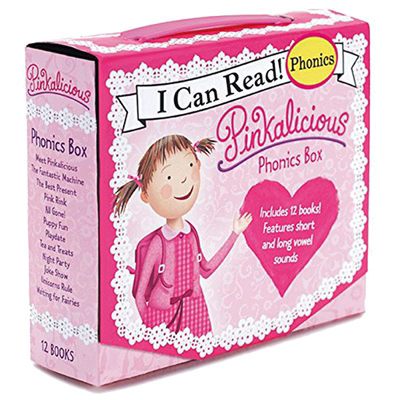 【自营】英文原版绘本 Pinkalicious Phonics Box Set 粉红控 I Can Read 自然拼读12本 英语启蒙读物图画书