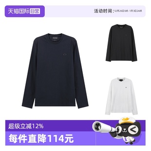 男士 EA阿玛尼 小徽标圆领长袖 T恤 1JRGZ全棉商场 8N1TR1 自营