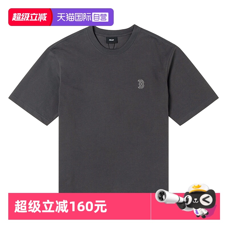 MLB情侣短袖男女装纯色T恤