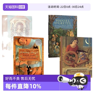 【直营】英文原版 凯迪克获奖故事绘本 Paul O. Zelinsk 格林童话 4册 Swamp Angel/Rapunze/Rumpelstiltskin/Hansel and Gretel