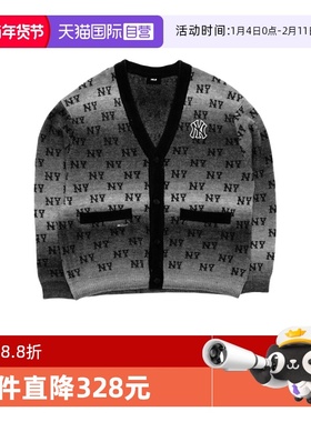 【自营】MLB 男女复古渐变老花针织开衫休闲运动外套3AKCM0354