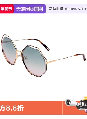 【自营】法国CHLOE蔻依时尚潮流多边形女款金属太阳镜墨镜 132S