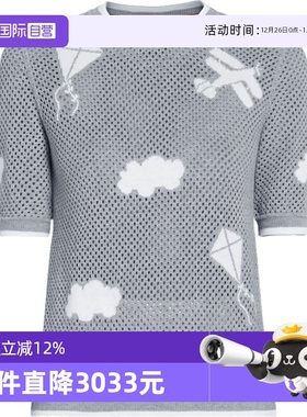 【自营】Thom Browne汤姆布朗 女士网眼短袖针织T恤FJS110A 08056