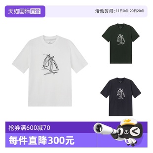 自营 可持续系列棉质圆领短袖 Armani 男士 T恤 Exchange阿玛尼