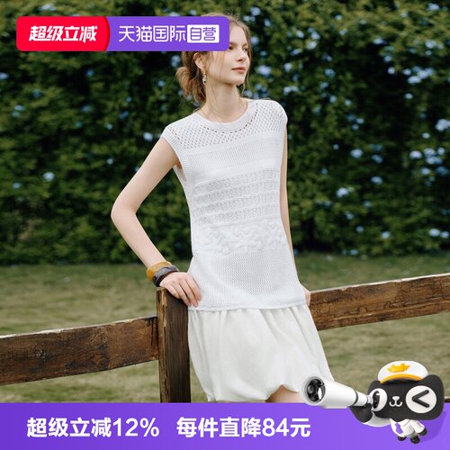 ELLE镂空无袖连衣裙女