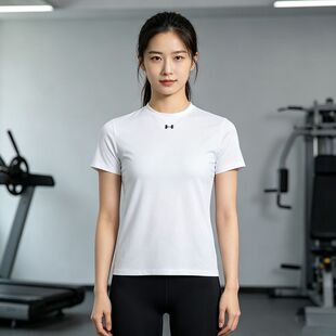 【自营】UA安德玛女子休闲轻质训练速干运动短袖T恤6010870-100