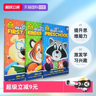 Grade Zone School Get Kindergarten Preschool 7岁思想者3册 for Ready 英文 儿童入学 Thinkers 自营