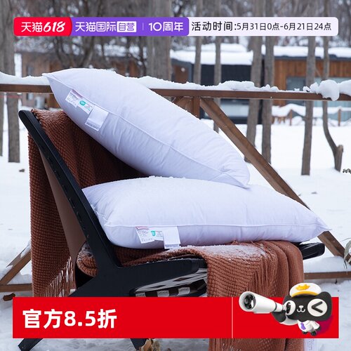 羽绒枕头双层95白鹅绒枕