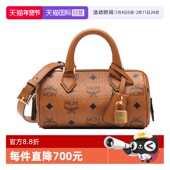 MCM女士经典 自营 logo印花单肩斜挎包visetos波士顿包迷你号