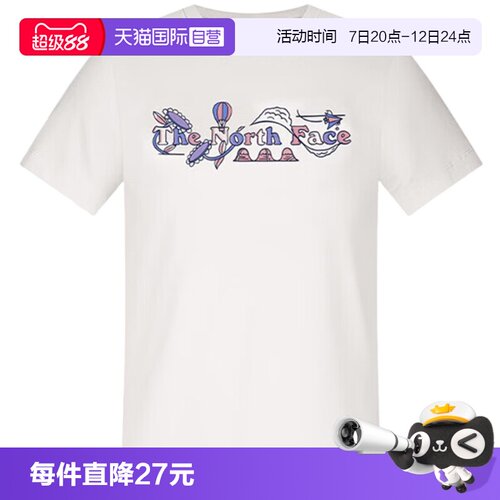 【自营】THE NORTH FACE北面女子休闲户外运动短袖NF0A8GX6QLI1