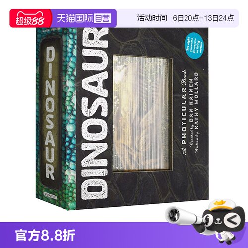 【自营】预售 Dinosaur 恐龙 光与影视觉动画书系列 A Photicular Book 会动的3D图片书 英文原版儿童百科科普读物