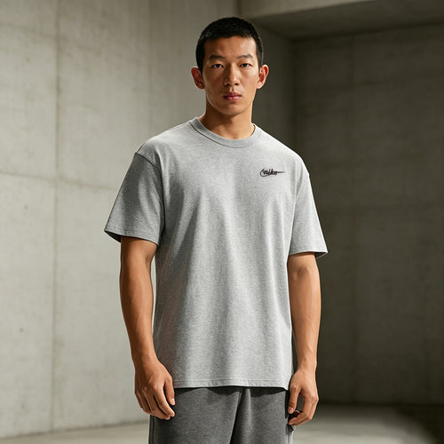 【自营】NIKE耐克男短袖图案上衣灰色棉质透气运动T恤IV2639-063
