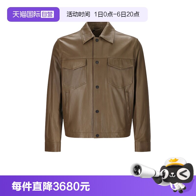 阿玛尼男士皮衣皮夹克
