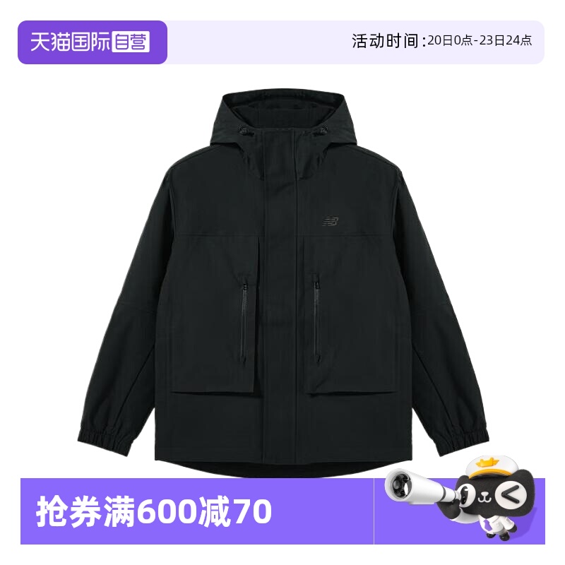 【自营】NEW BALANCE男装女装连帽保暖外套薄绒休闲服AMJ51322BK