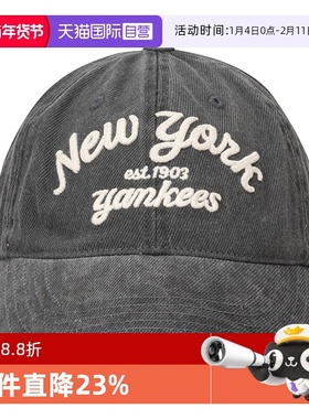 【自营】MLB运动帽新款男女帽灰色软顶棒球帽复古休闲帽3ACPDS14N