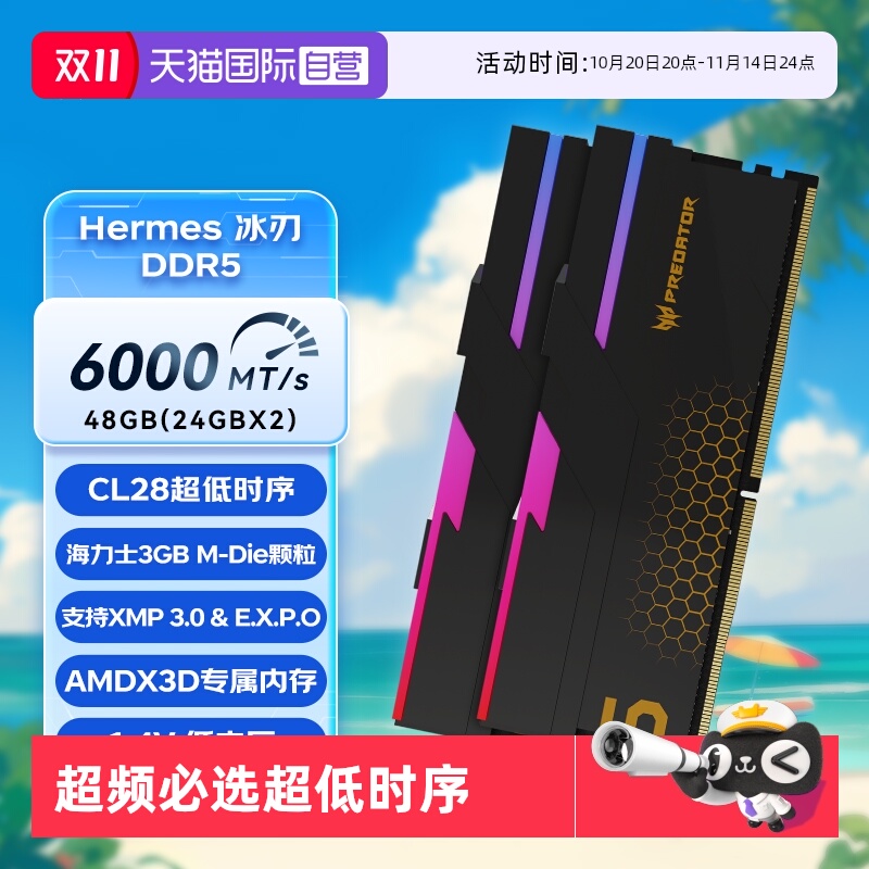 6000c2824Gx2台式内存条掠夺者