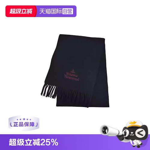 【自营】Vivienne Westwood品牌徽标绒线围巾81030007 W00Q7 AAB