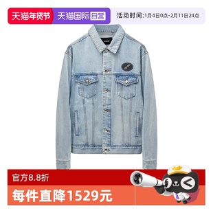 【自营】we 11 done浅蓝色牛仔外套男女同款胸口徽标棉质翻领上衣