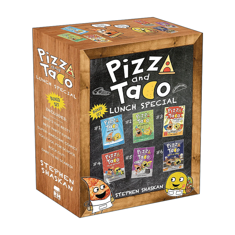 【自营】英文原版 披萨饼与玉米片 1-6册精装盒装 Pizza and Taco Lunch Special: 6-Book Boxed Set 儿童全彩绘本漫画