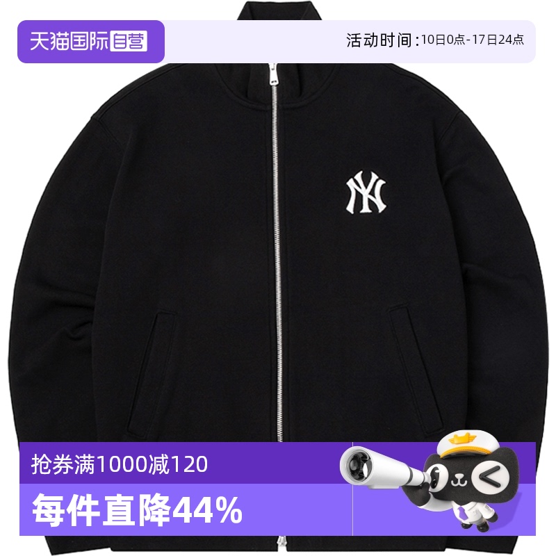 MLB针织夹克情侣复古老花运动服