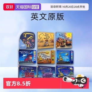英文原版 自营 晚安工地上 Goodnight 好厉害建筑工地绘本 Train Site Steam 儿童启蒙纸板书 小车迷系列 Construction 车