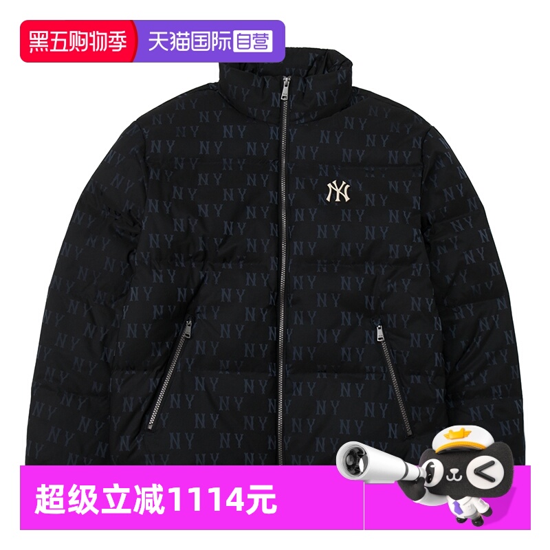 【自营】MLB羽绒服女装男装立领运动服短款老花外套保暖棉羽夹克