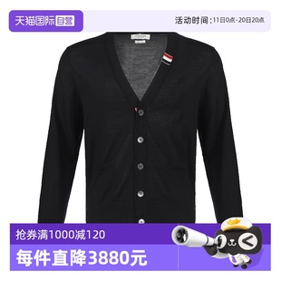 自营 长袖 Thom 休闲纽扣开叉下摆V领薄款 针织开衫 Browne男士
