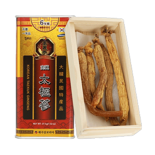 【自营】不老健高丽参6年根别直参5支正品天壹人参韩国太极参礼盒