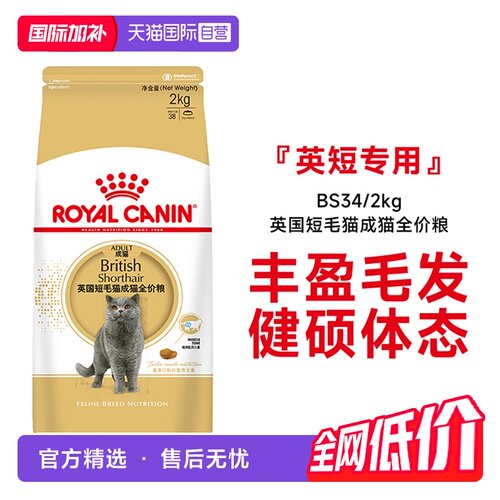 皇家英国短毛猫成猫粮BS34/2KG
