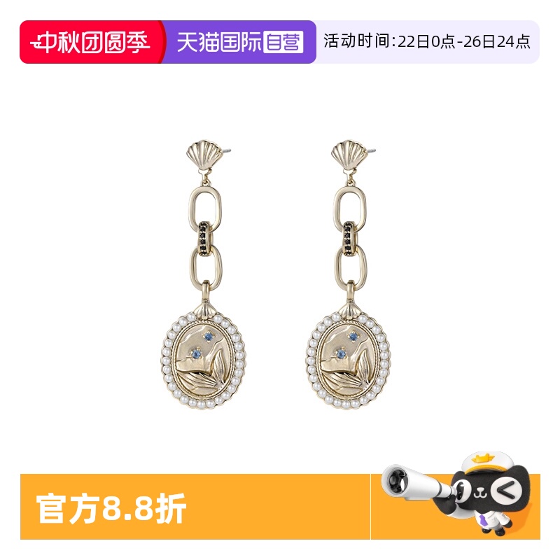 珍珠鱼尾耳环女小香风日系耳饰