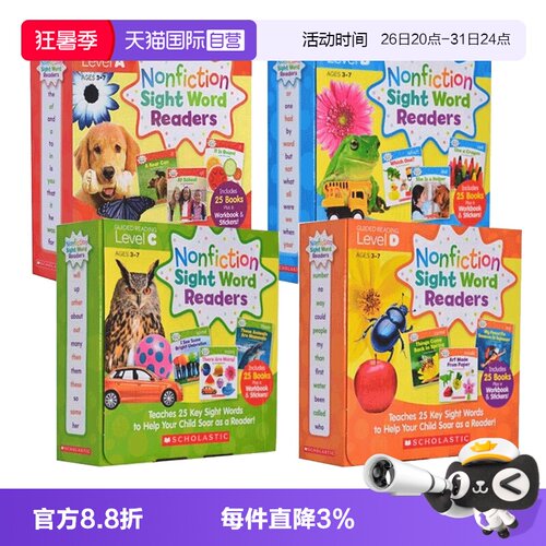 【自营】学乐小读者英语分级阅读盒装 Scholastic First Little Readers Guided Reading Level ABCDEFGHIJ 我的阅读小套装