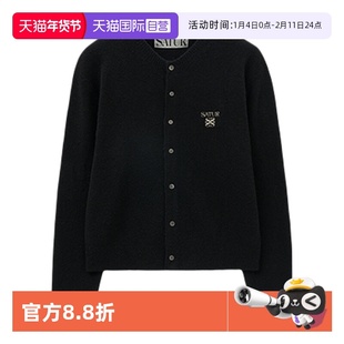 【自营】SATUR ARCHIVE2025秋冬日常简约小SATUR刺绣圆领针织开衫