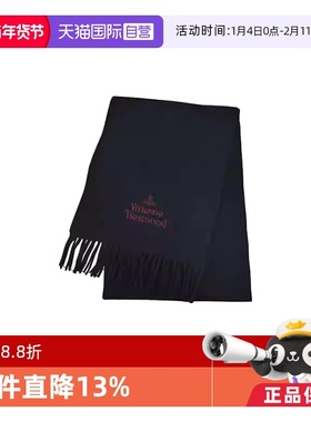 【自营】Vivienne Westwood品牌徽标绒线围巾81030007 W00Q7 AAB