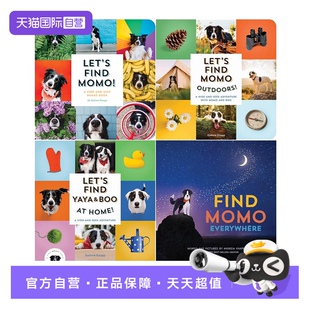 Momo Home Outdoors Yaya 寻找莫莫 Lets Seek Hide And 英文原版 狗狗捉迷藏找找书系列4册 Find Boo 儿童纸板书 预售 自营