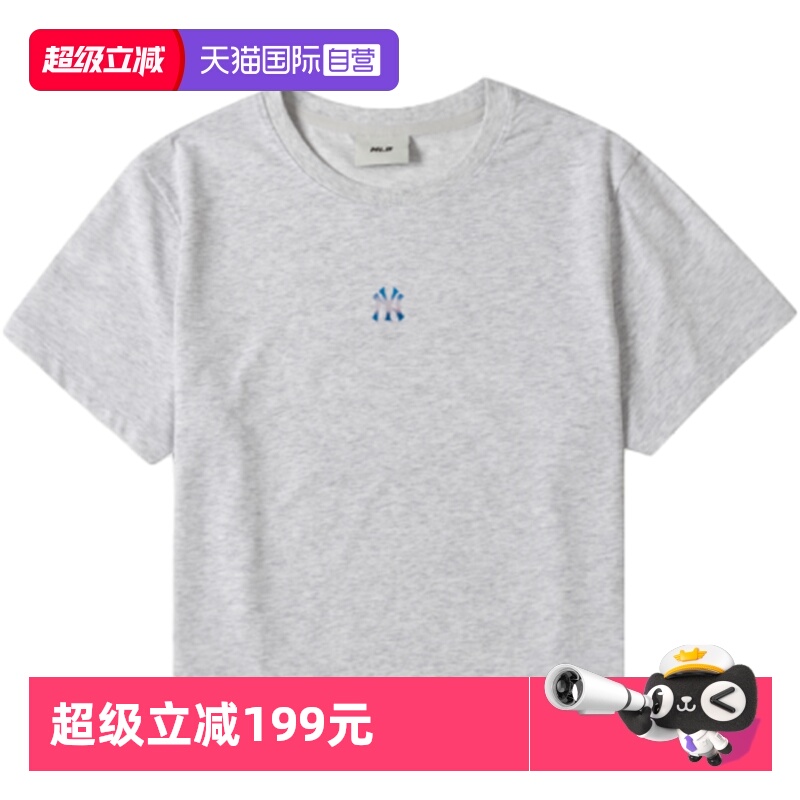 MLB女士短款半袖T恤新款运动灰色