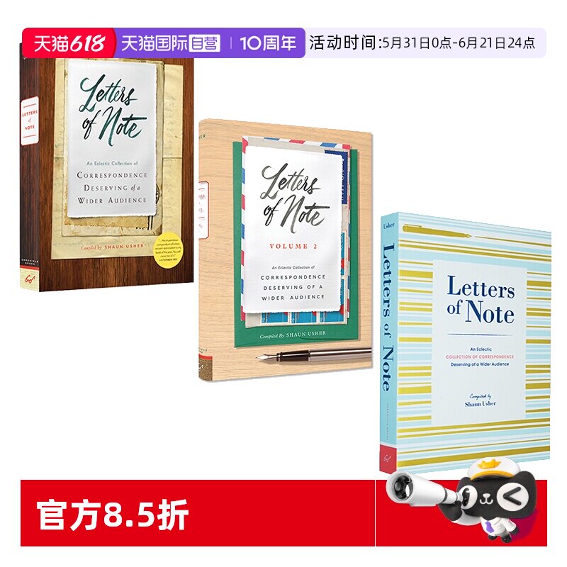 【自营】英文原版 Letters of Note 肖恩亚瑟 字如面/见信如晤 Letters of Note: Volume 2 致已然消逝的书信时光 文学小说
