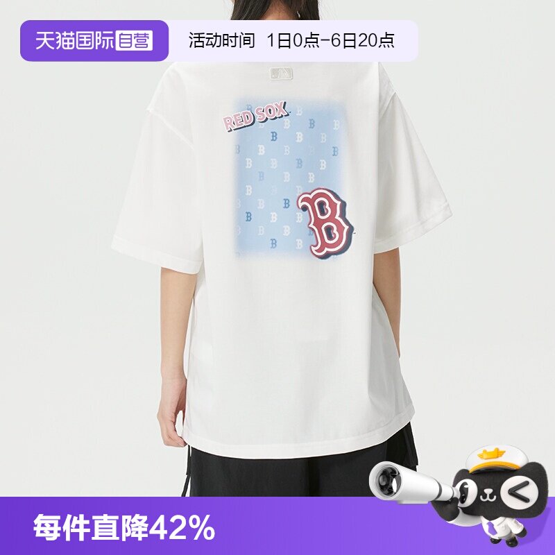 【自营】MLB短袖新款男女装老花休闲服波普半袖宽松运动服圆领T恤图片