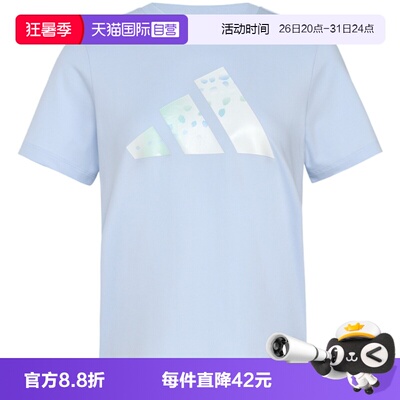 【自营】adidas阿迪达斯女三条纹印花时尚运动休闲短袖T恤 KS2868