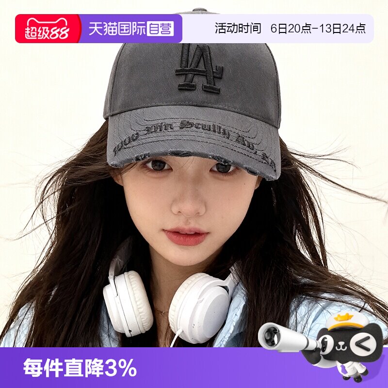 【自营】MLB美职棒运动帽男女情侣帽刺绣LA鸭舌棒球帽子3ACPKP02N