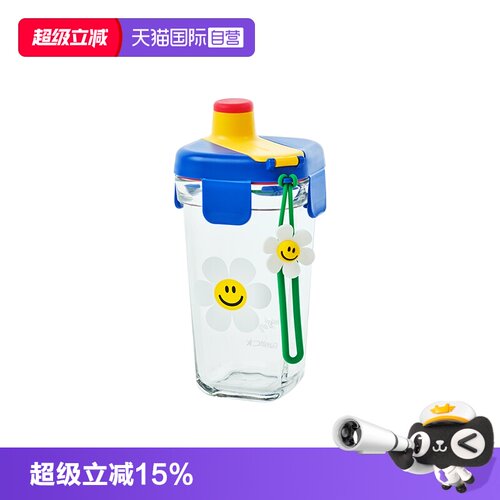 【自营】Glasslock&wigglewiggle联名款卡通玻璃水杯手提新款杯子