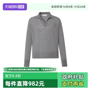 贴布爱心美利奴羊毛针织长袖 早秋AMI男女同款 POLO衫 自营