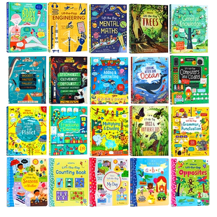 【自营】英文绘本Usborne Lift The Flap180元选3件尤斯伯恩科普翻翻英语纸板书Colours颜色abc字母Word单词numbers数字Shapes形状