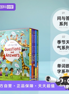 【自营】Usborne Lift-the-Flap 尤斯伯恩早教启蒙百科翻翻书系列 问与答 季节天气 单词 数字 儿童科普英文原版进口图书精选10册