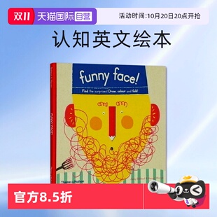 Find 儿童情绪表达和管理认知英文绘本 Funny 艺术设计涂写书 surprises the 脸儿童涂画书 有趣 Face 自营