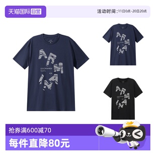 男士 棉质圆领短袖 3DZTBE 阿玛尼 T恤 ZJA5Z2024年流行 自营