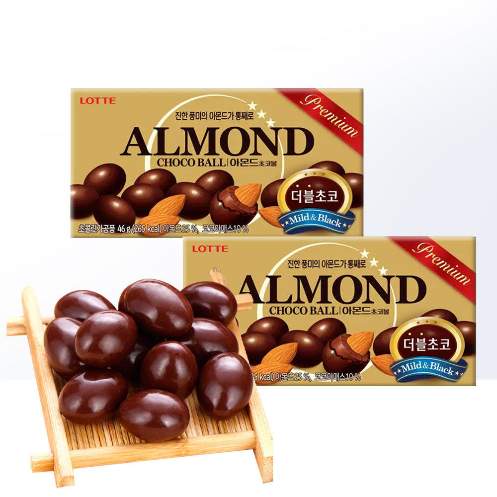 【自营】韩国进口乐天扁桃仁夹心巧克力豆零食糖果（代可可脂）
