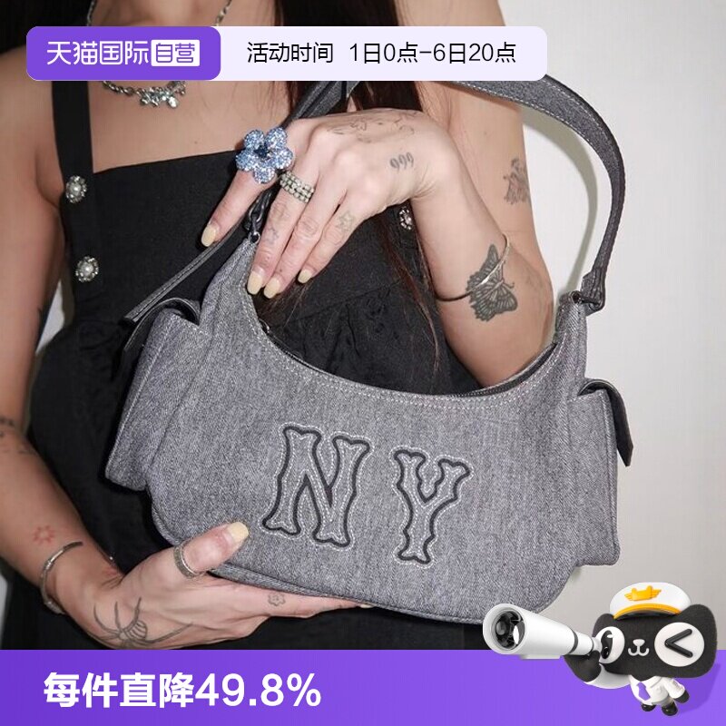 MLB仿牛仔腋下包复古色图片
