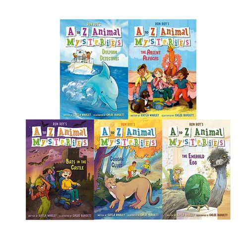 【自营】英文原版 AtoZ A to Z Animal Mysteries 动物神秘案件系列 彩绘版 5册合售 儿童推理章节桥梁故事书