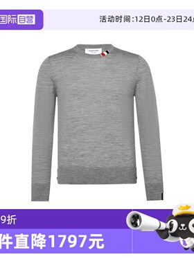 【自营】Thom Browne汤姆.布朗 男士薄款圆领羊毛套头针织衫毛衣