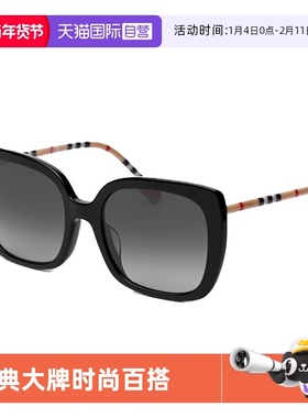 【自营】英国Burberry博柏利太阳镜方形女式大框复古潮0BE4323F